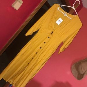 Yellow midi dress
